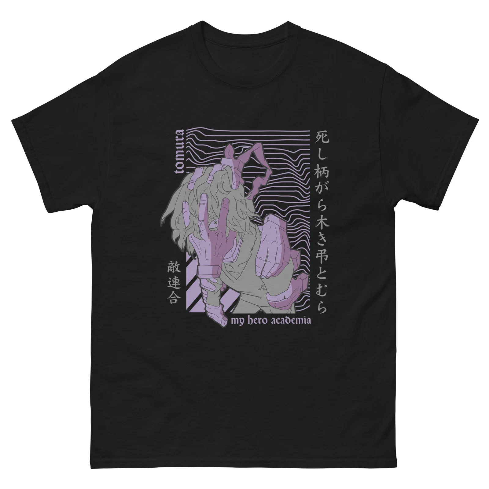 Sommer My Hero Academia Tomura Shigaraki Villain Anime Schwarzes Hemd Japanisches Manga-Geschenk Herren-Rundhals-Kurzarmshirt