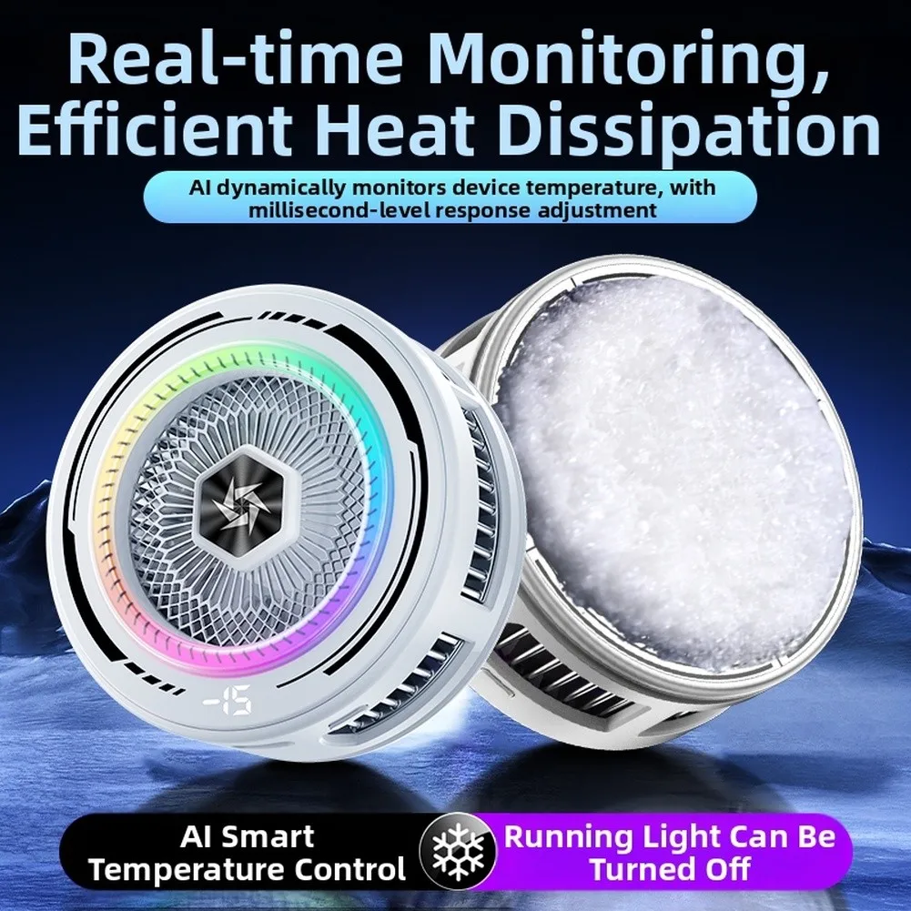 Magnetic Phone Radiator With Smart Temperature Control & RGB Light Adjustment Mobile-phone Cooling Fan For Gaming Accessories