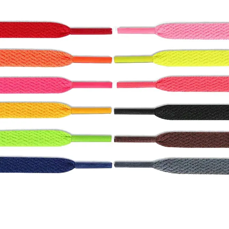 80/100/120CM 8mm Flache Schnürsenkel Bunte Sneaker Schnürsenkel Schnürsenkel Stiefel Sport Lacet Unisex Schuh Zubehör Großhandel – Detail 1
