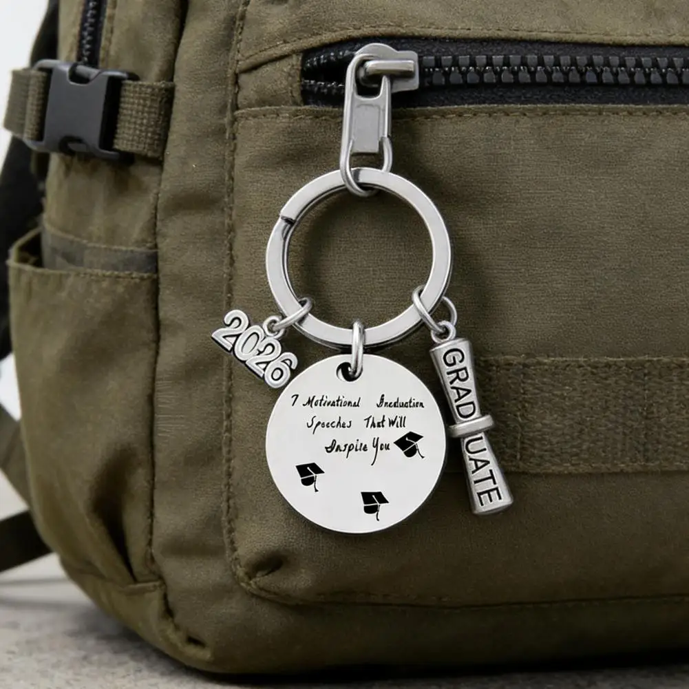 Stylish Graduation Accessory Graduation Keychain Class of 2026 Keychain Pendant Durable Stainless Steel Keepsake Nursing Law
