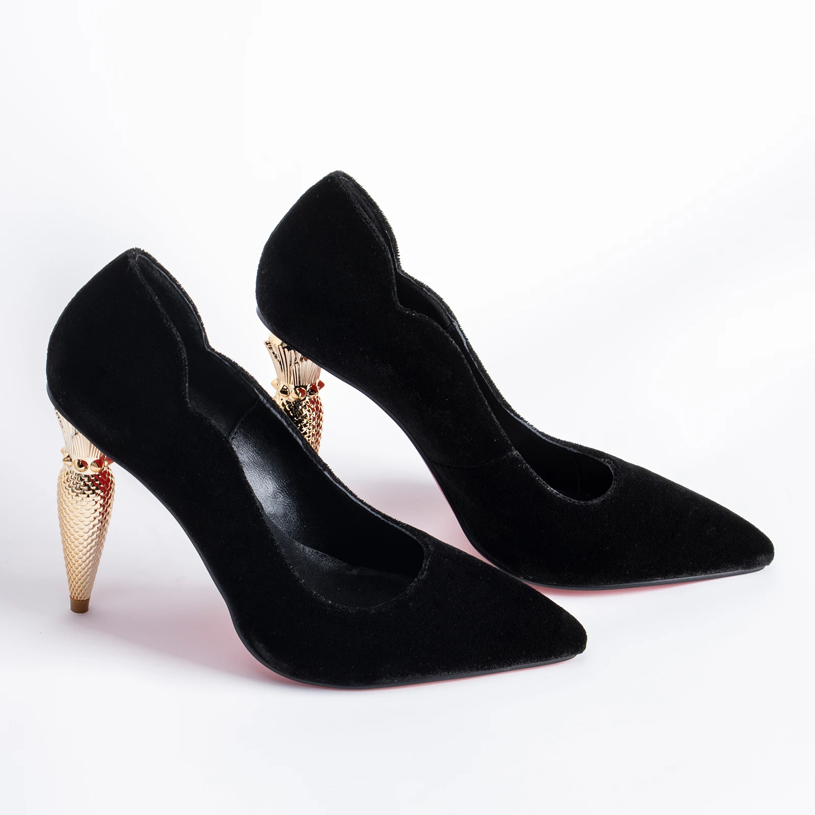 

Loafers Shoes Heels Stitching Kid Suede Rubber Thin Women Pumps Women's Heel Cheap Price