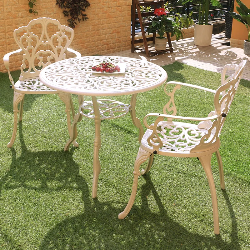 Outdoor cast aluminum tables and chairs three-five-piece combination