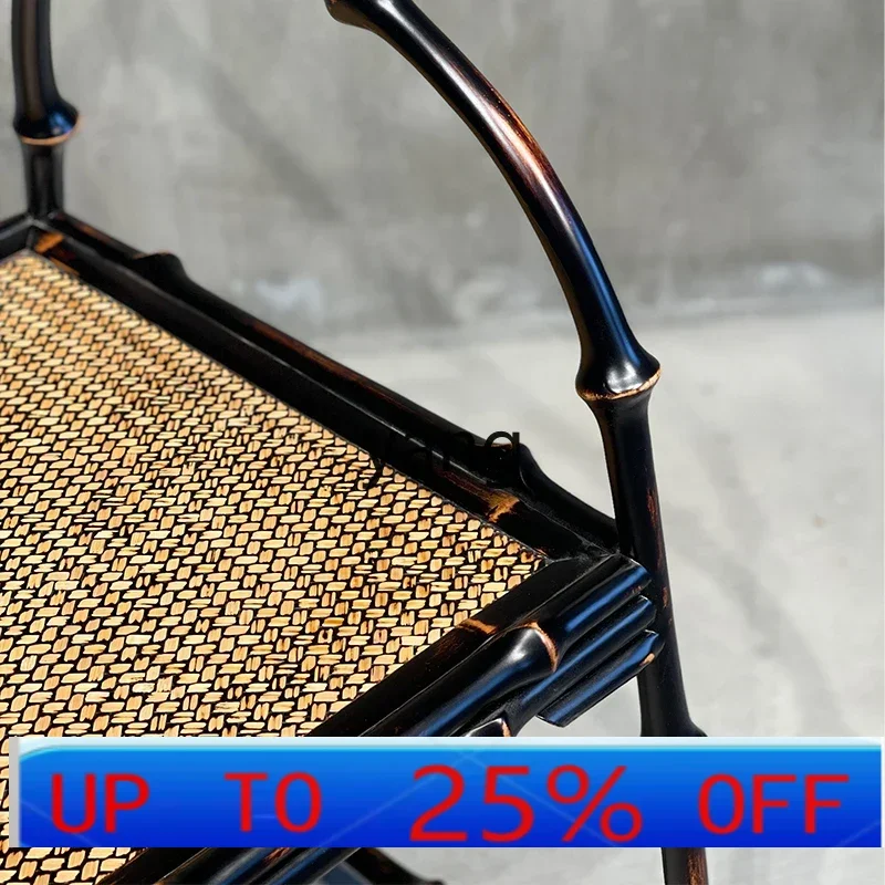 

LH Ming style chair handmade round bamboo antique armchair tea room back chair