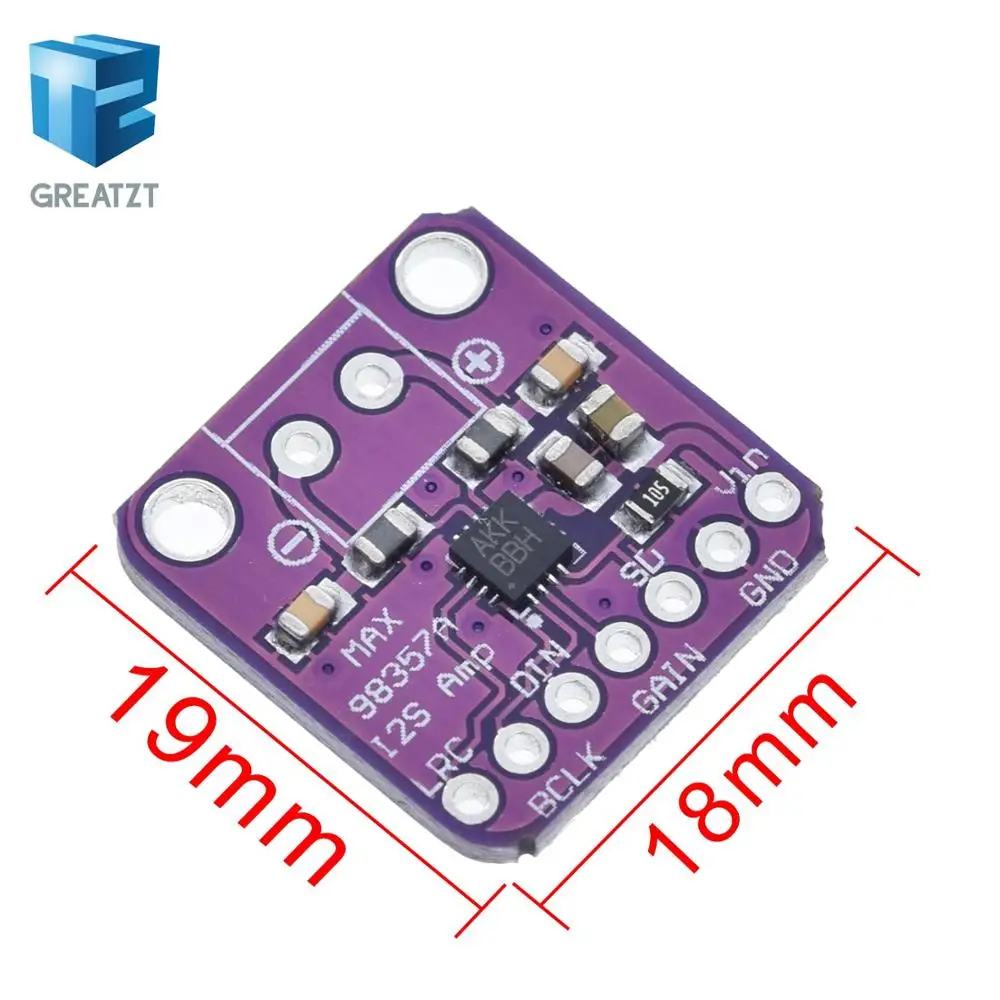 GREATZT Max98357 I2S 3W Class D Amplifier Breakout Interface Dac Decoder Module Filterless Audio Board For Raspberry Pi Esp32