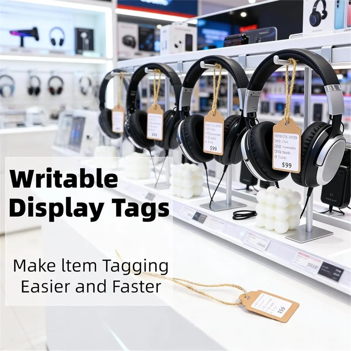 2026 NEW 600 PCS Small Price Tags with String Attached, Brown Blank Hang & Gift Tags for Clothing Jewelry Retail Yard Sale Tool