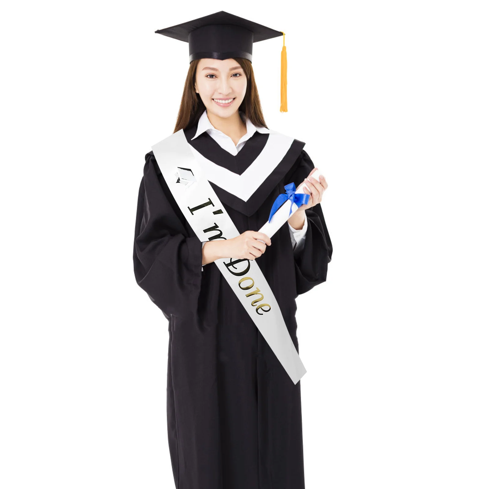 

Grad Decoration Tiara Bachelor Sash Crown Costume Accessory Decorative Graduation