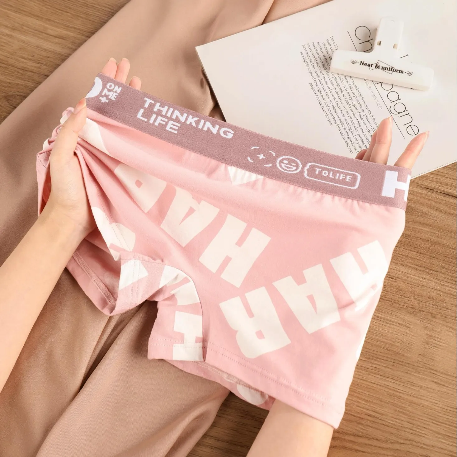 1-3pcs Women Cotton Panties Sports Boxer Underpants Ladies Breathable Letter Pants Mid-waist Beathable Cozy Boyshort Underwear