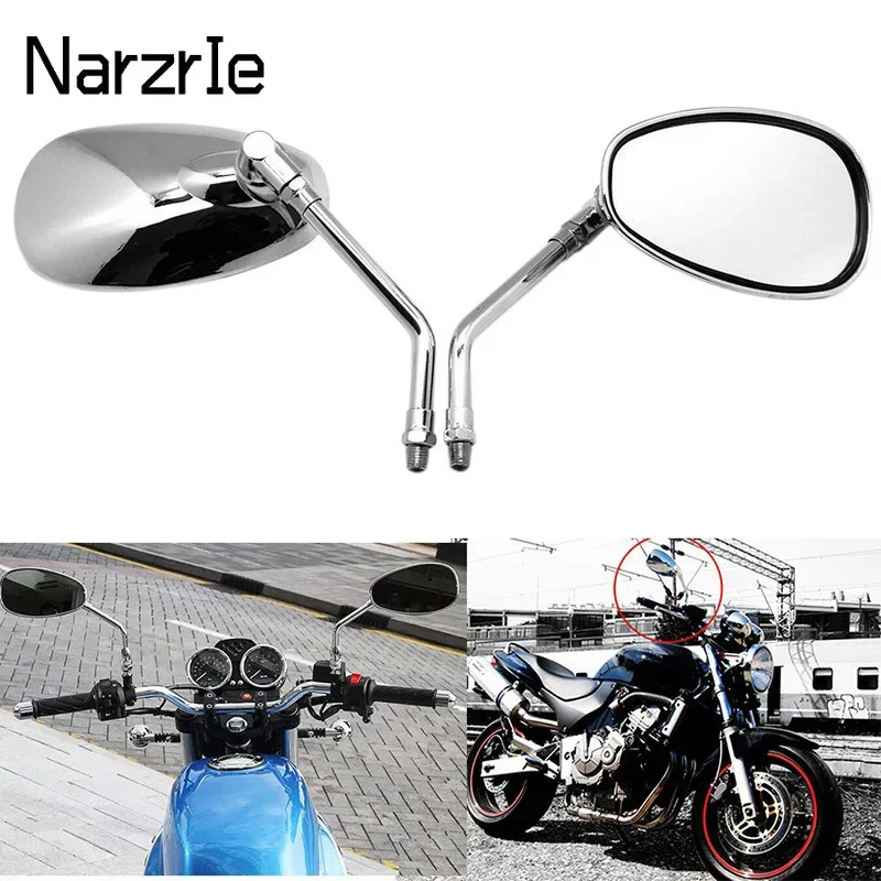 2Pcs/Pair Motorcycle Rearview Mirror Electrombile Scooter E-Bike Rearview Mirrors 10mm For Honda Shadow Ace Spirit Magna VT750