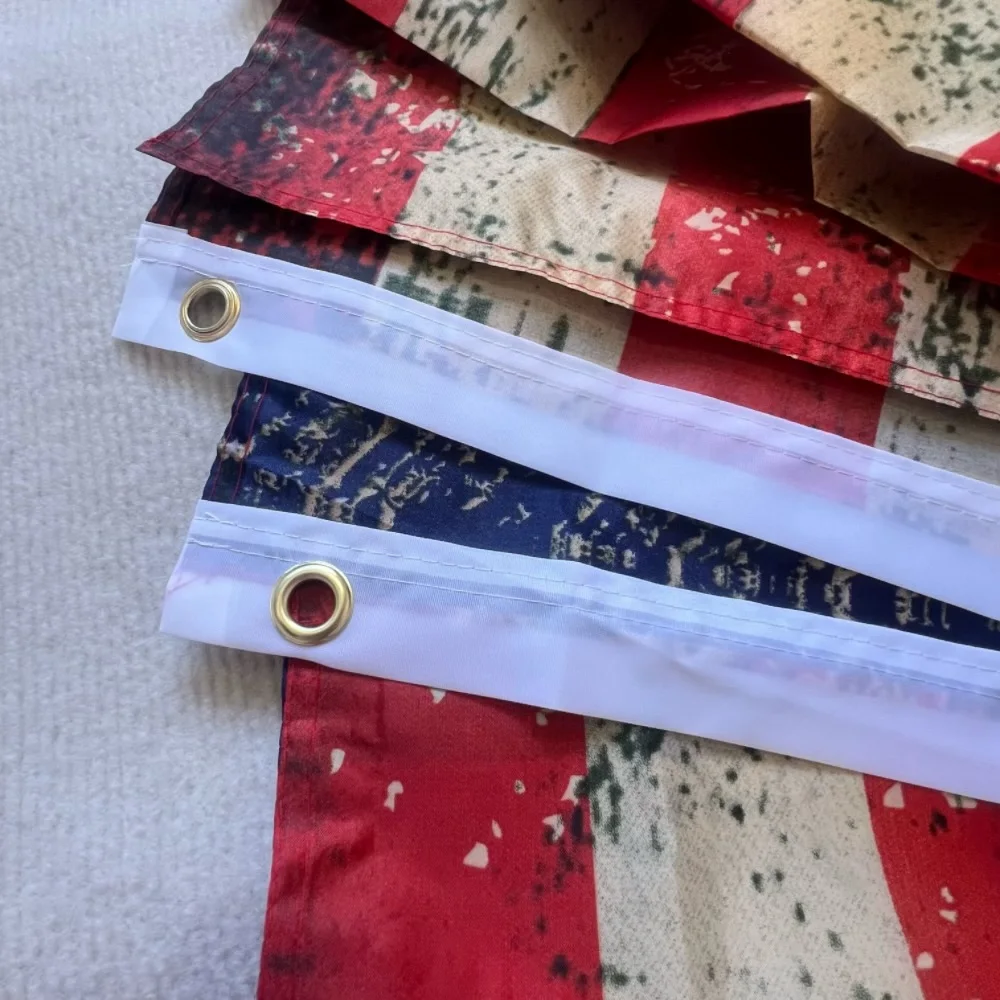 ييكسين القديمة خمر نمط البوليستر العلم شنقا ، العلم القديم القديم ، الشاي الملون ، الولايات المتحدة الأمريكية ، 3x5ft ، 90x150cm