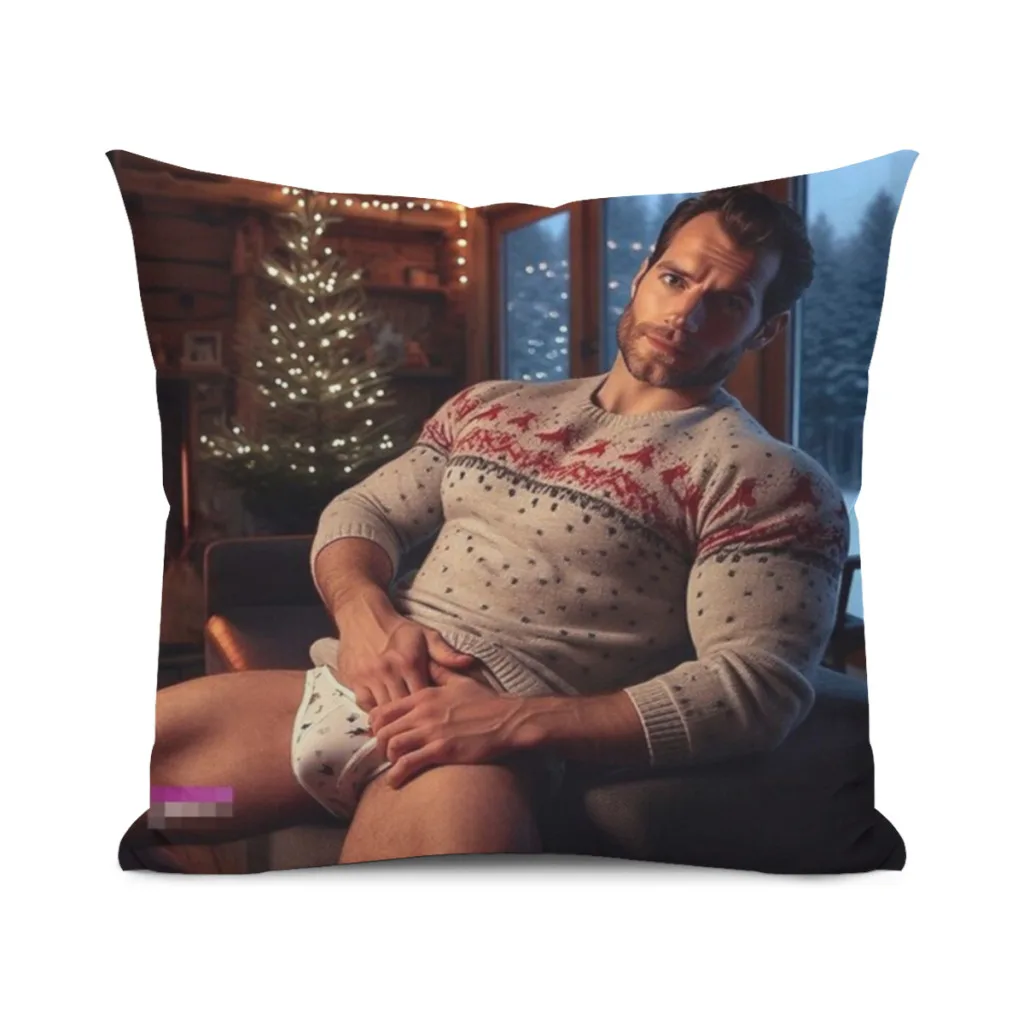 

Xmas Henry cavill Cushion Cover 45x45cm Home Decor Sofa Pillow Home Pillowcase