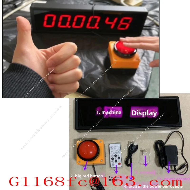 Match timer, countdown stopwatch counter LED digital display training, speech timing, special belt charging