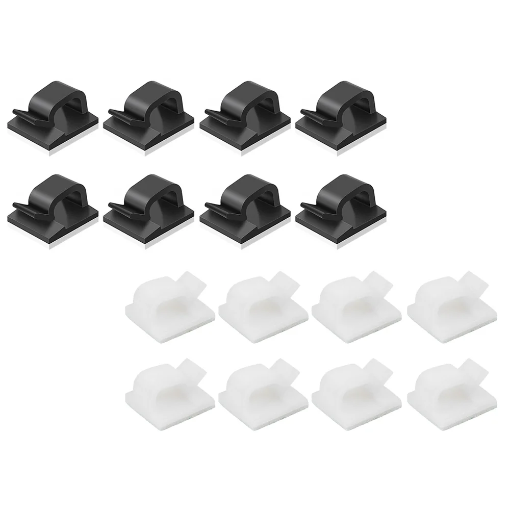 

60Pcs Durable Adhesive Mini Cable Clips Self Adhesive Cord Organizers For Smooth Surfaces