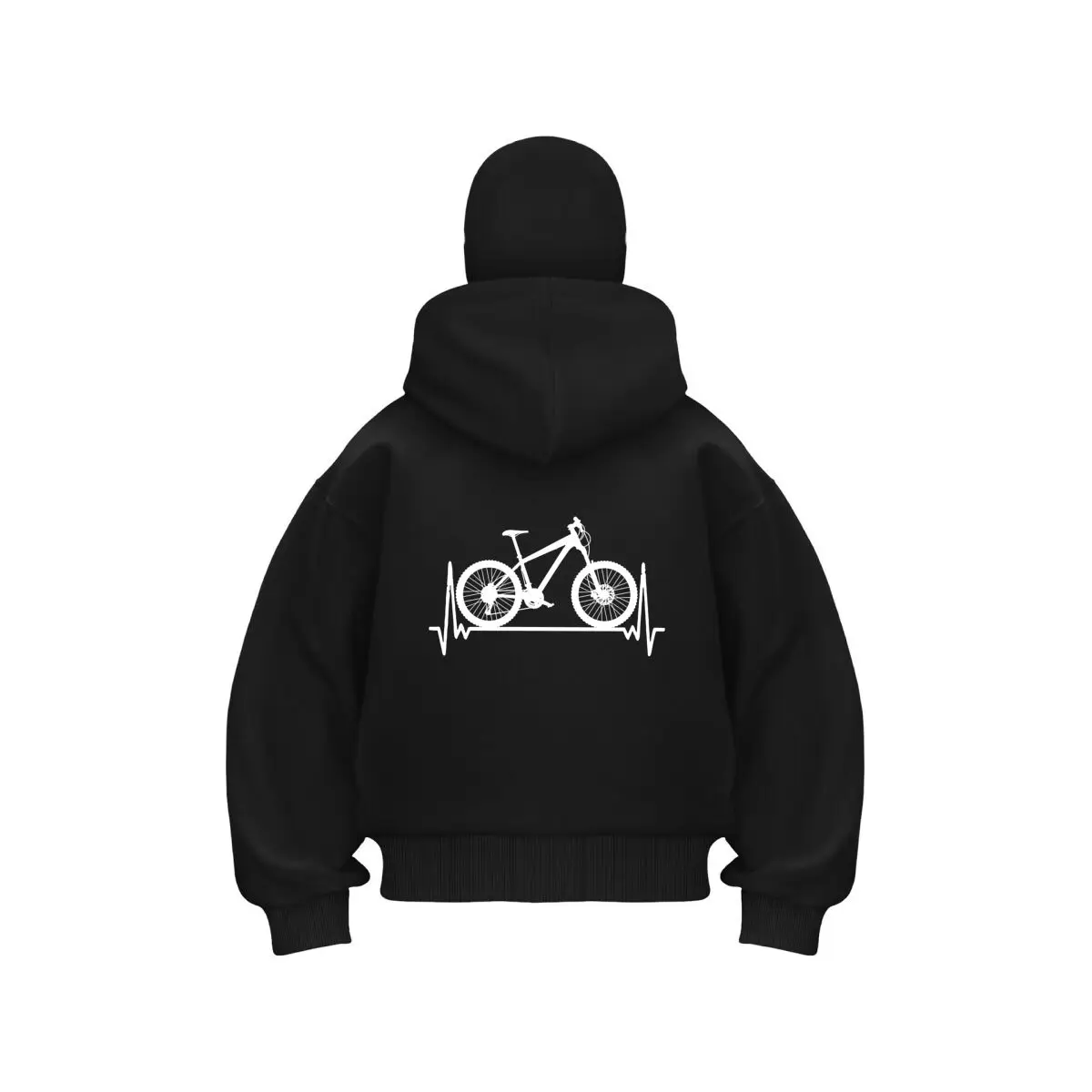 

Bike Pulse Sports Graphic Art Мужская Балаклава с двойным капюшоном на молнии Зимняя теплая толстовка