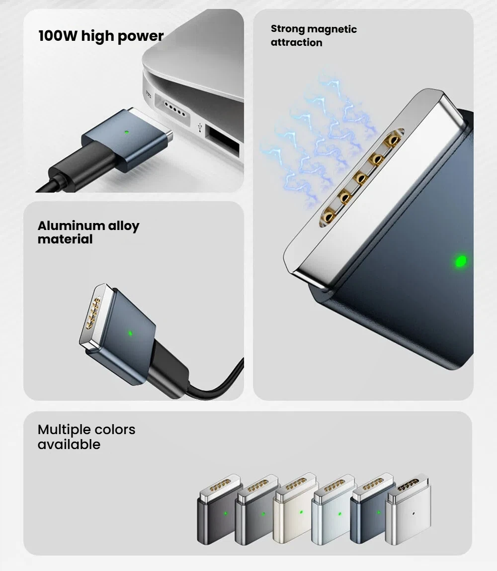 

2025 Laptop USB Type-C to Magsafe Magsafe 2 PD 100W PD Fast Charging Adapter Connector Female to Magsafe 2 for Macbook Air/Pro