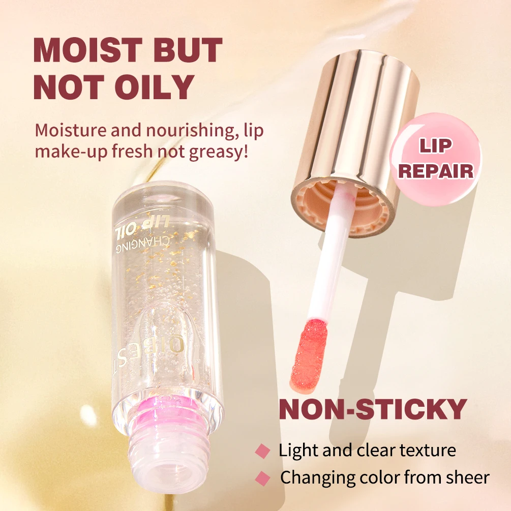QIBEST huile à lèvres à couleur changeante hydratant gelée transparente baume à lèvres brillant à lèvres à Long terme nourrit les lèvres plus dodues huile maquillage nouveau