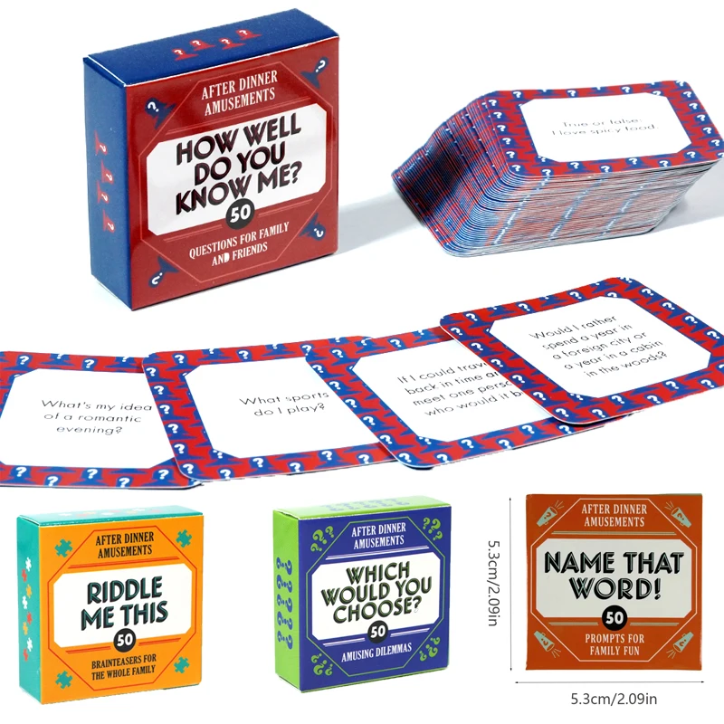 Mini Size Truth or Dare Card Game How Well Do You Know Me Game Board Game Card Entertainment Cards for family friend