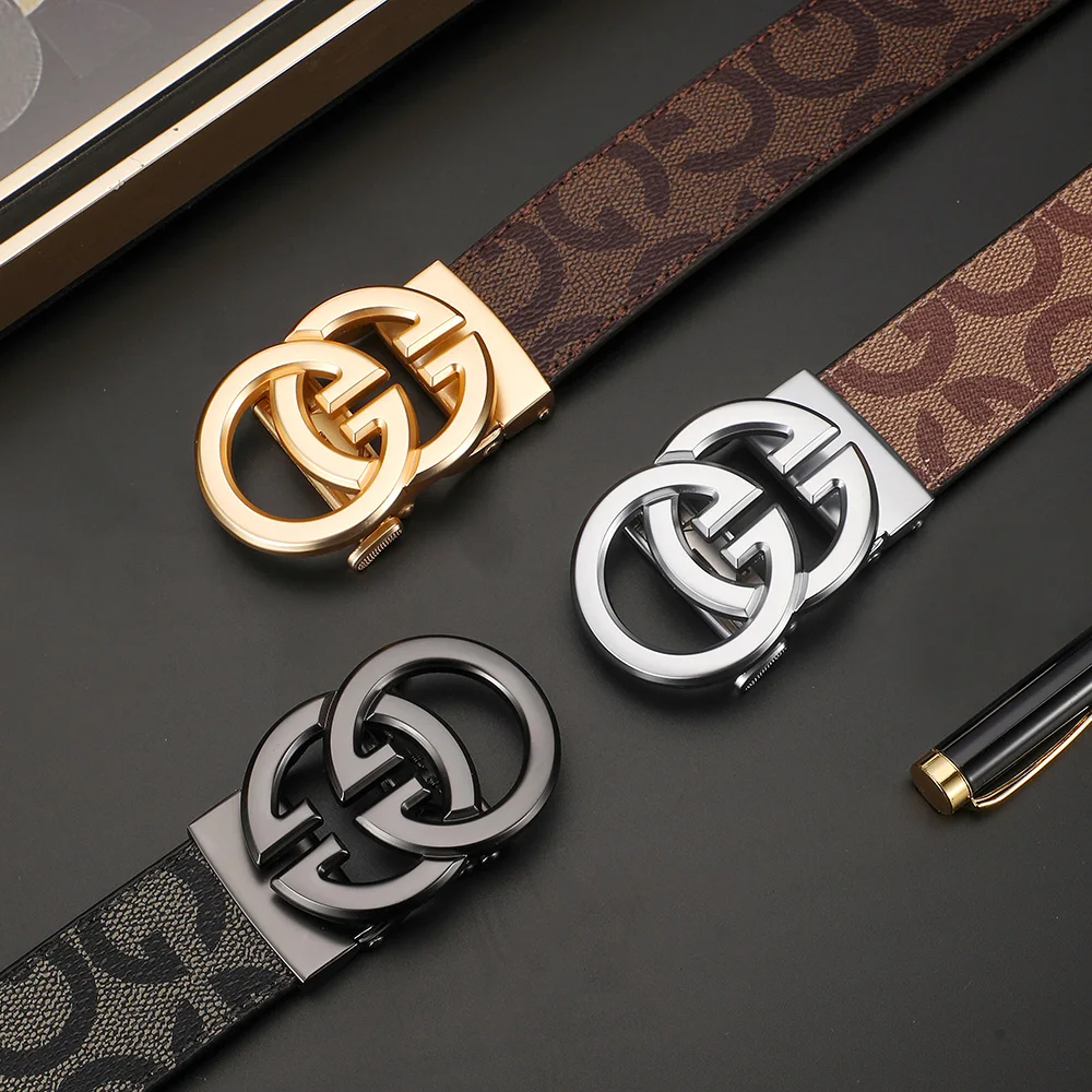 Cinture di tela di design di marca di lusso di alta qualità Cinture da uomo con fibbia G automatica, cintura in pelle per cinturino da donna per jeans