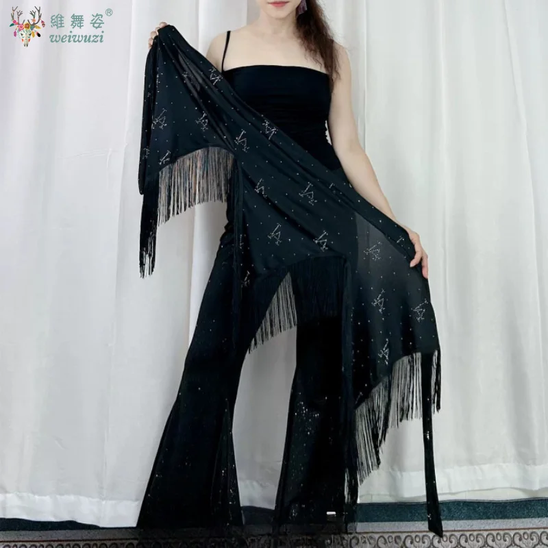 Belly Dance Hip Scarf Sequined Tassel Hip Towel Oriental Dance Sexy Triangle Scarf Waist Chain Outfit Performance Accessories view 5