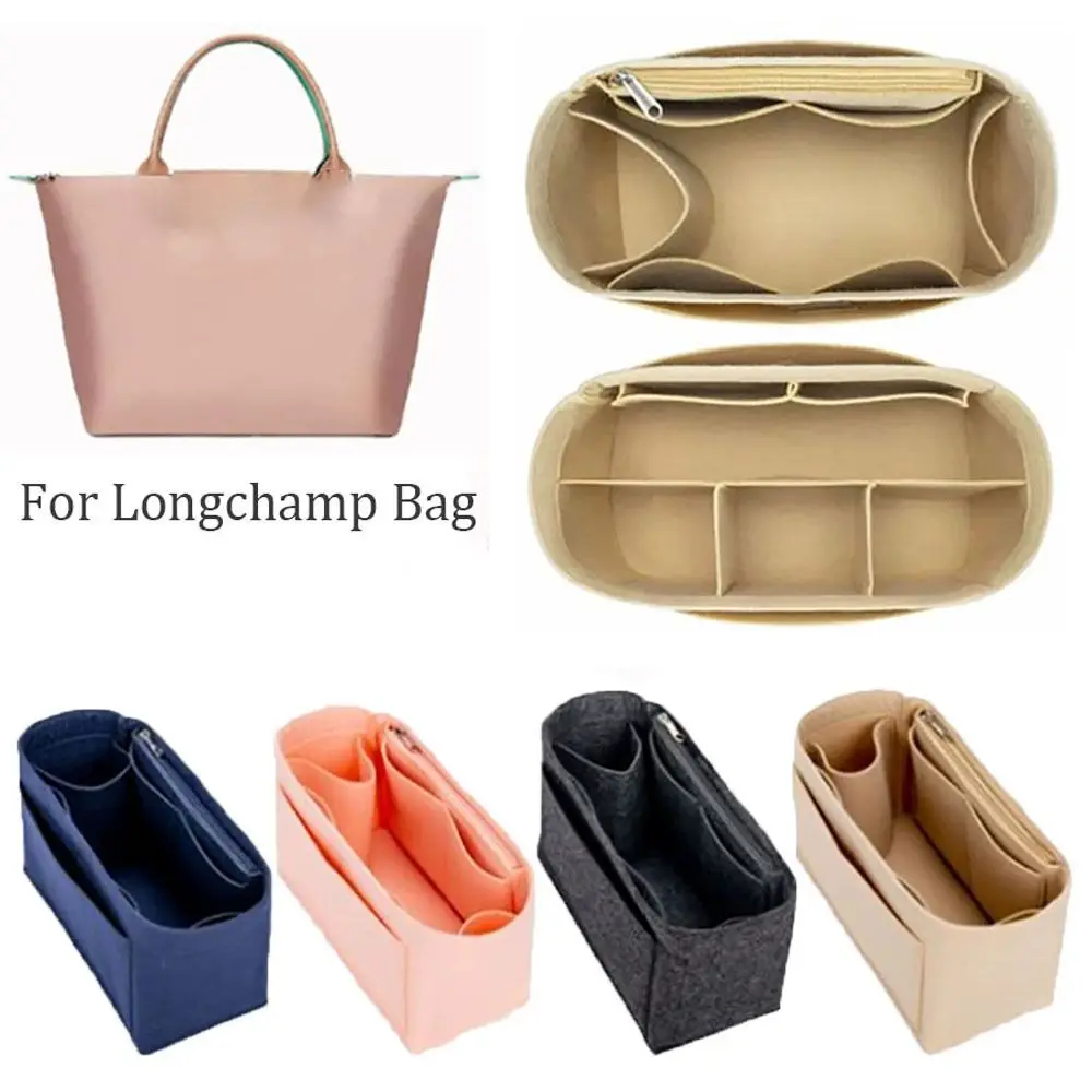 For Longchamp Durable Felt Handbag Insert Bag Storage Bag Support Purse Liner Organization Portable Internal Bag