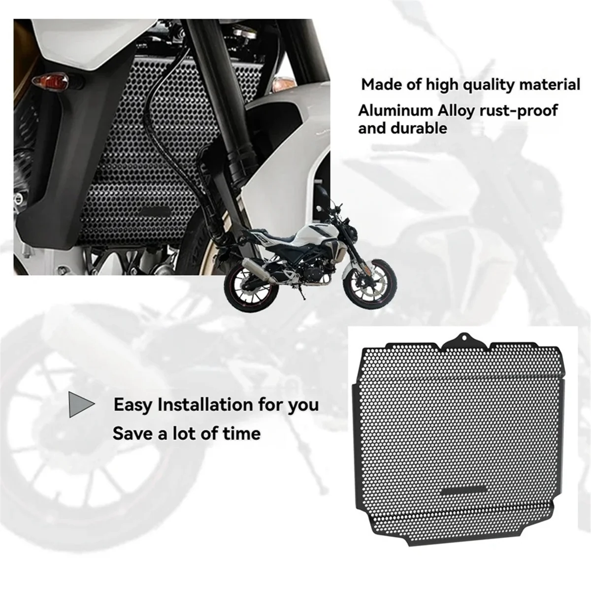 

Motorcycle Accessories Radiator Guard Grille Oil Cooler Cover_A95E