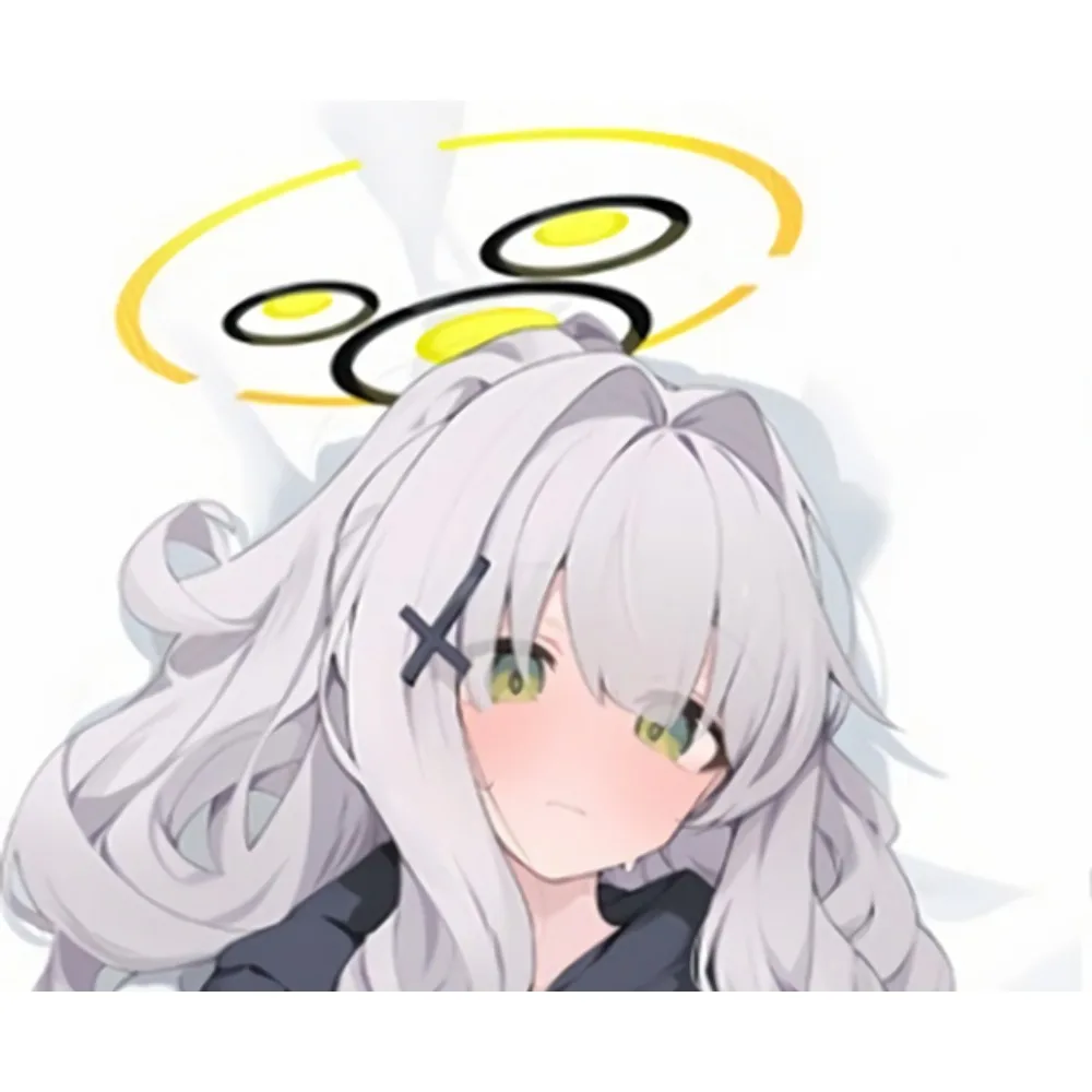 Anime Omagari Hare Dakimakura Case Silver Hair Green Eyes Hair Clip Halo Double Sided Printing Soft Pillowcase