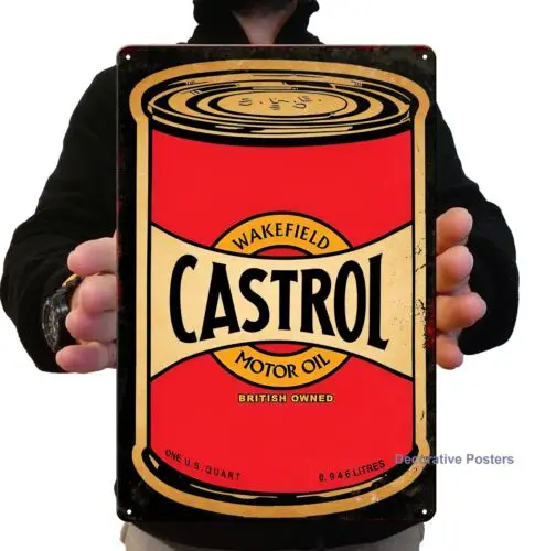 

1h,Castrol Motor Oil Vintage Car Garage Wall Metal Poster/Tin Plate Sign