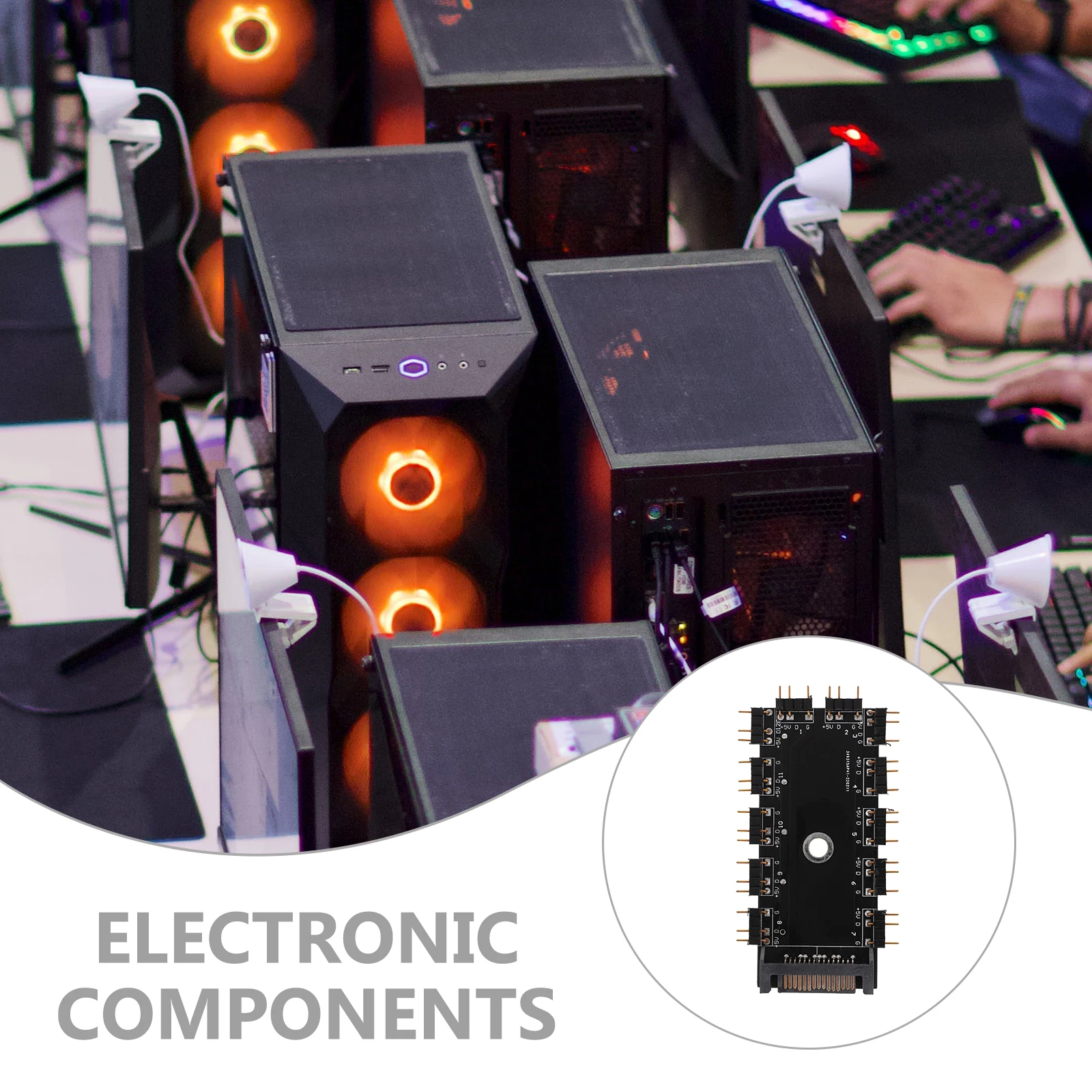 

rgb pc cables rgb hub professional argb hub multi-use rgb fan hub pc fan hub controller rgb accessory