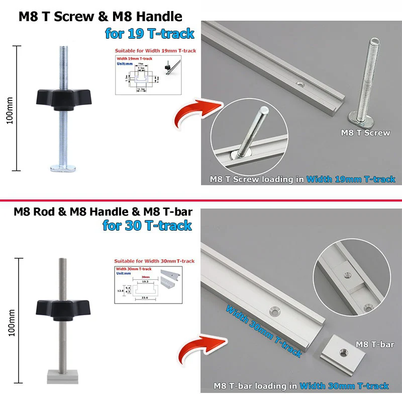 Holzbearbeitung DIY Werkzeug Aluminiumlegierung Gehrungsschiene Holzbearbeitung T-Schiene T-Nut für Tischkreissäge Router Tisch – Detail 3