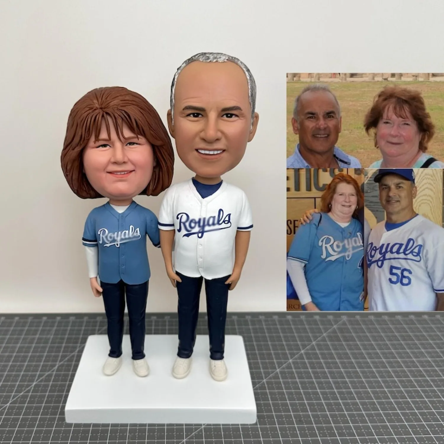 

Custom Baseball Couple Bobblehead Personalized Duo Athlete Coach Figurine Husband Wife Handmade Full Body Clay Keepsake Gift