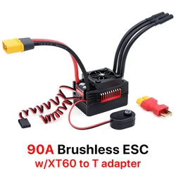 Rocket V2 Supersonic 90A ESC Waterproof Brushless Sensored Controller with 7.4V/8.4V 6A BEC for 3650 Motor 1:10 RC Car Parts