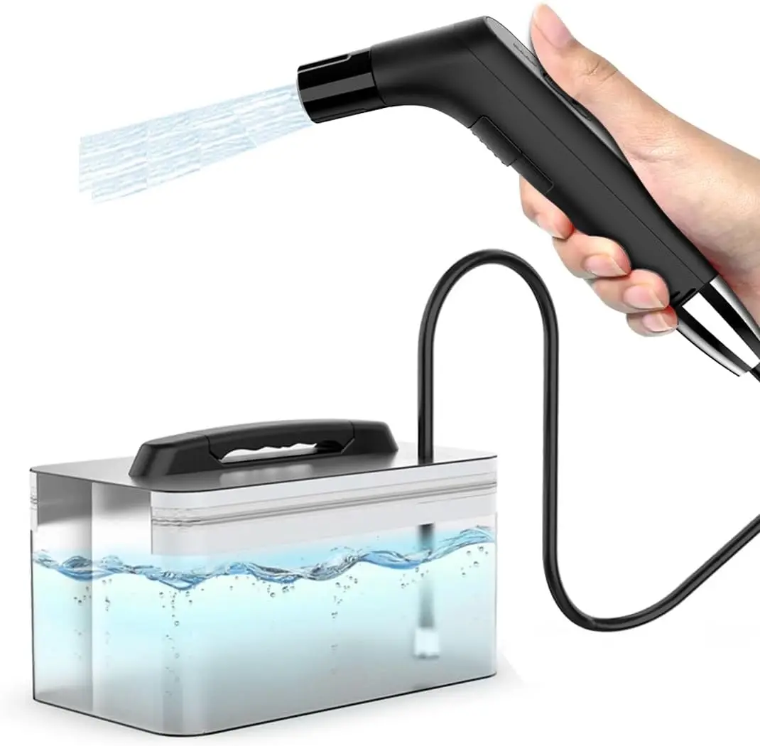 

Rechargeable Handheld Bidet Sprayer with 2.3L Water Container for Personal Cleaning and Travel