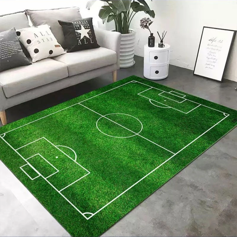 2026 Football Fan Gear Home Bedroom Living Room Green Field Carpet Absorbent Dirt Resistant Carpet Fan Party Favors Home Decor
