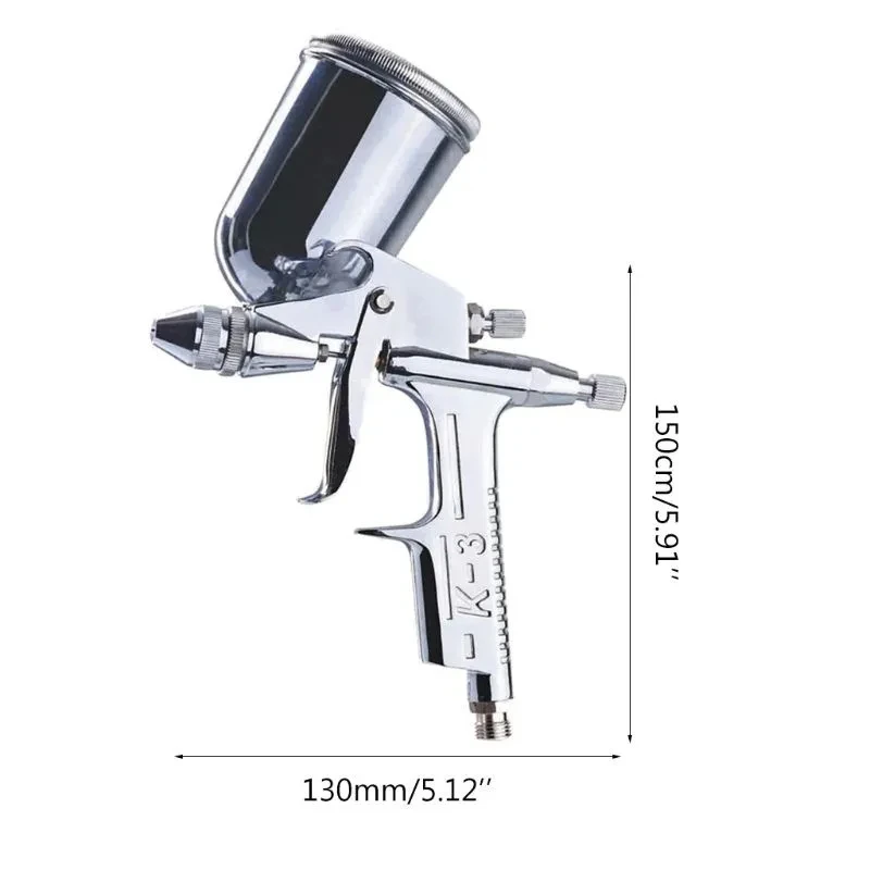 Pistola de Pulverização Pneumática Mini de 125ml com Bico de 0,5mm para Reparo de Pintura Automotiva - Aplicador de Revestimento Sem Ar