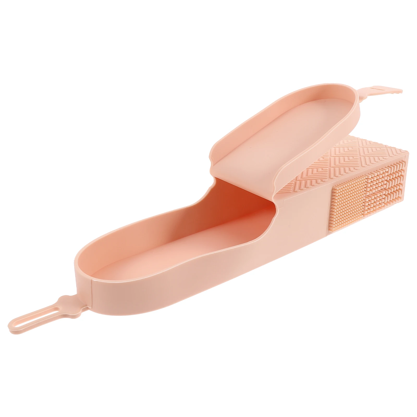 

Silicone Makeup Brush Holder Large Capacity Travel Case Dust-proof Portable Beauty Tools Storage Box Fleshtone Color