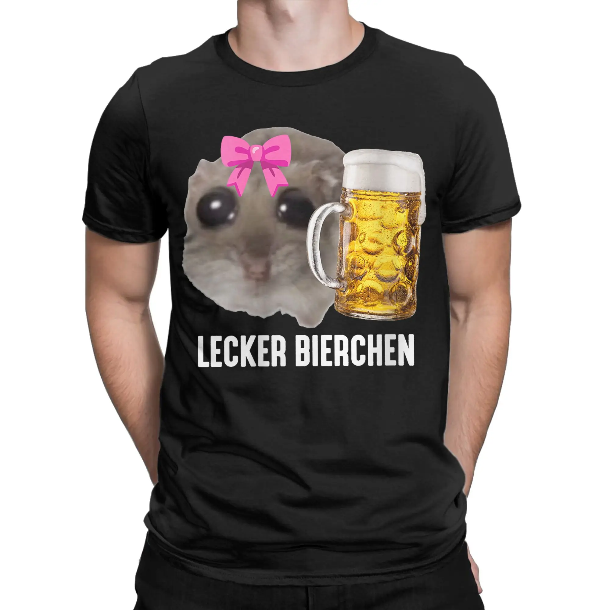 لذيذ البيرة حزينة الهامستر تي شيرت Lecker Bierchen خمر تيز قصيرة الأكمام س الرقبة تي شيرت ملابس الكبار #2