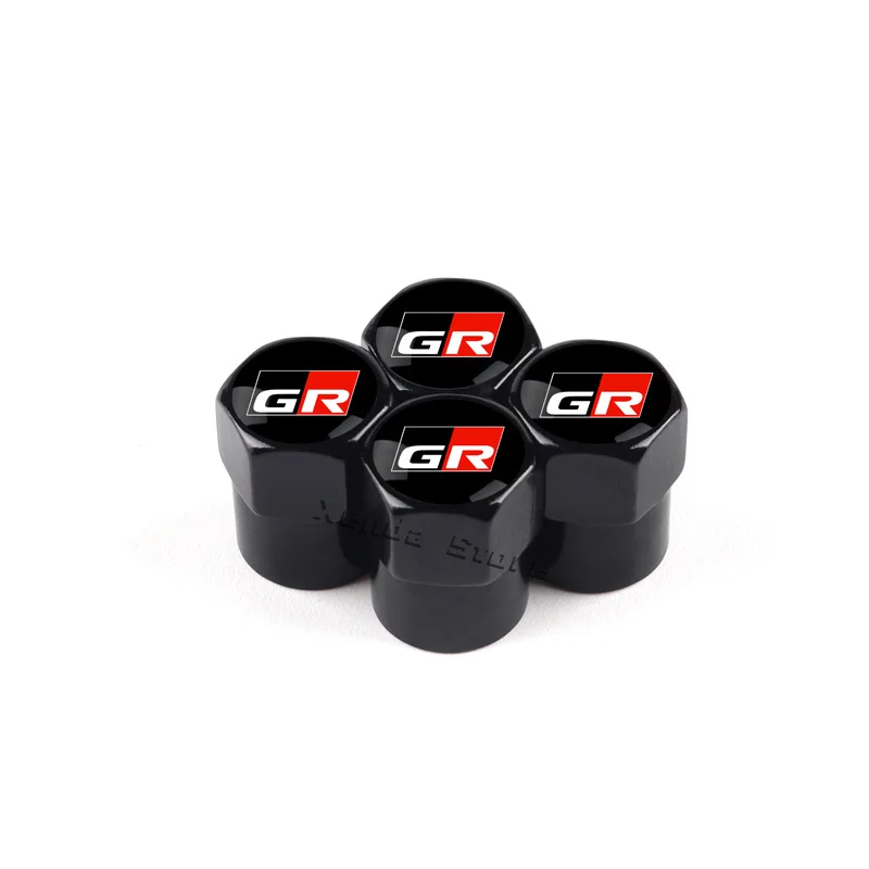 4Pcs Car Wheel Tire Valve Stem Caps Air For GR Sport Yaris 86 Corolla Camry Hilux Supra C-HR Highlander RAV4 Tyre Accessories