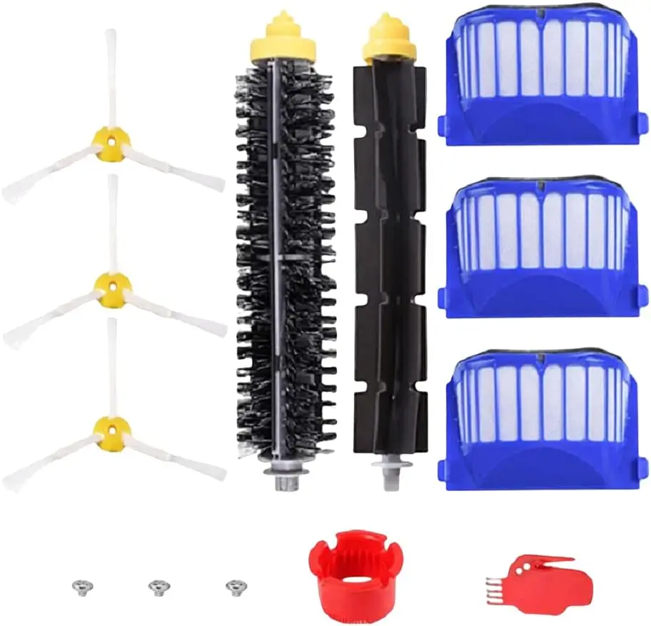 Replacement Side/Bristle Brush Accessories Kit for iRobot Roomba Vacuum Cleaner 600 Series 690 680 660 651 650 & 500 Series