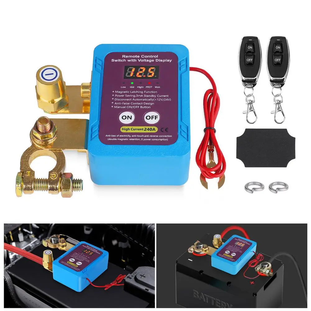 

Battery Disconnect Power Switch 12V 240A Shut Off Cut Off Kill Switch With Remote Control Switch For Car Truck ﻿