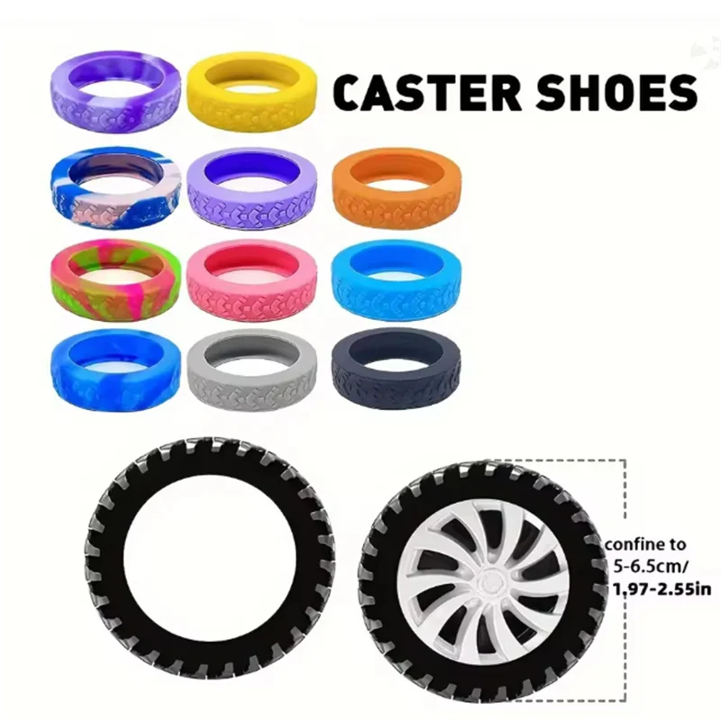 8pcs luggage wheel rubber cover, suitcase replacement wheel protector, silent universal wheel sleeve for travel case
