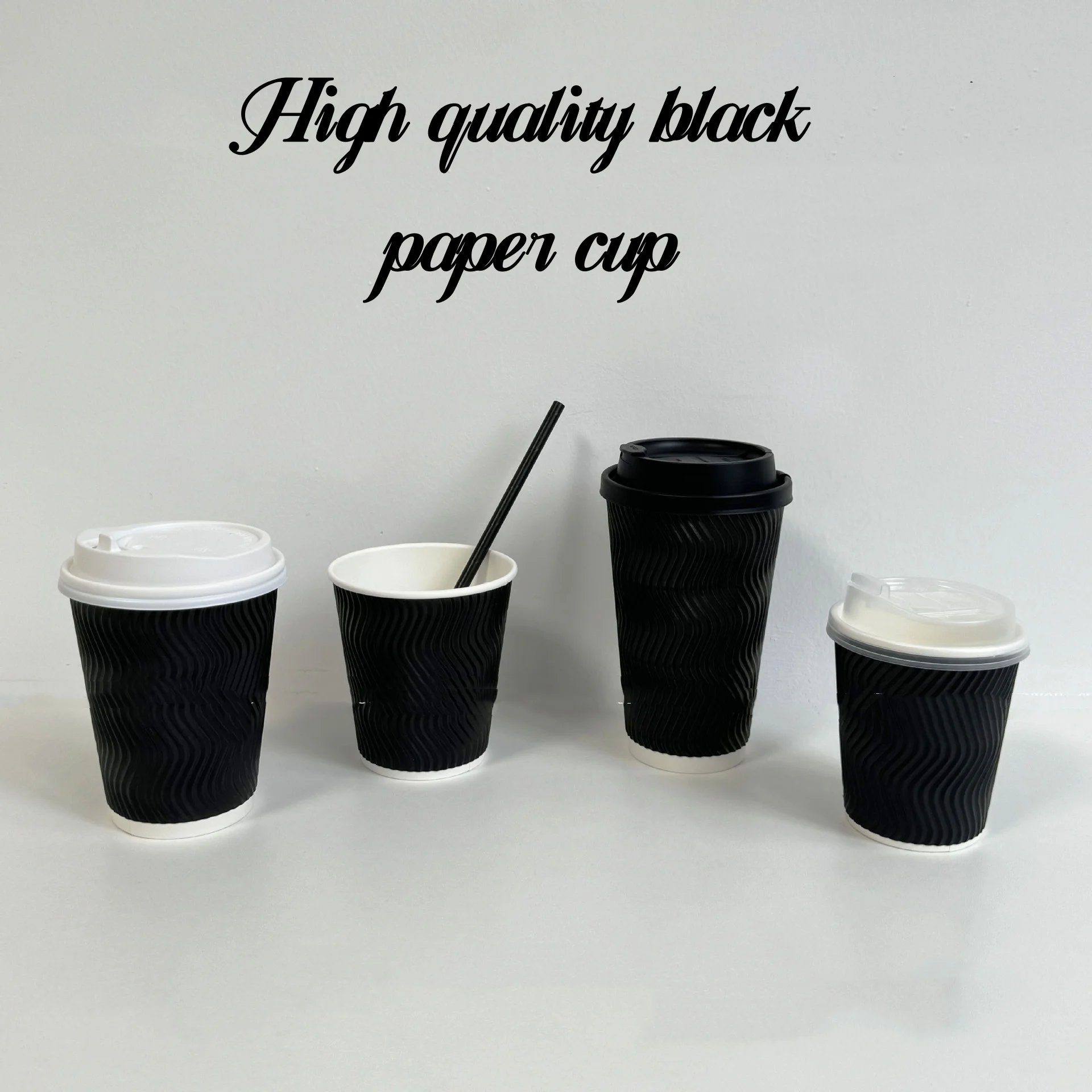 350ml Solid Color Thick Paper Cup Disposable Cup Wedding Birthday Party Disposable Tableware Paper Cup takeaway cup with lid