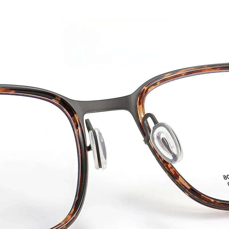 DIEDIESEE Ultra Light Pure Titanium Tortoiseshell Color Eyeglass Frame Men's Square Optical Prescription Eyeglass Frame 2706