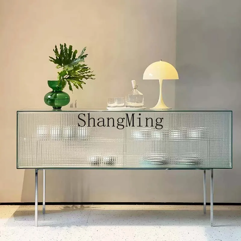 

FG minimalist glass dining side against the wall integrated locker living room storage dining room storage cabinet