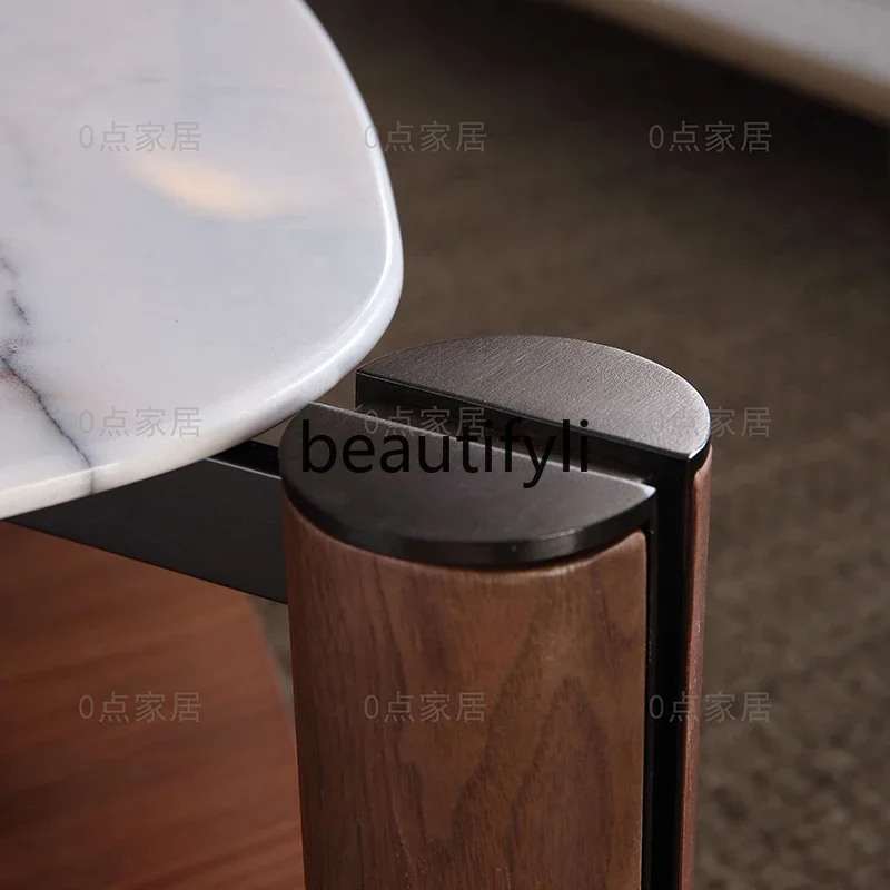 YH03 Simple, creative marble coffee table living room home light luxury triangle solid wood coffee table combination