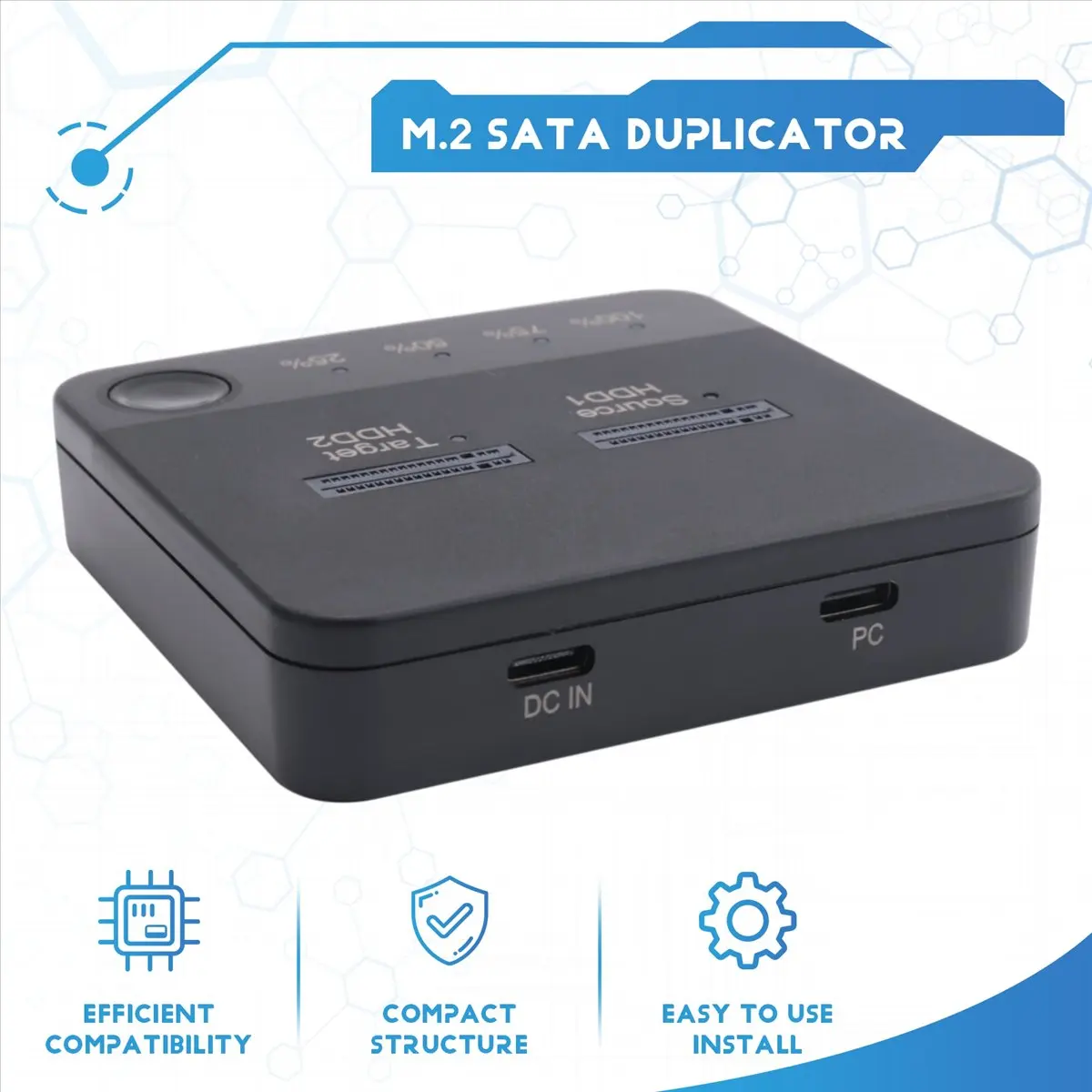 【DEAL!】M.2 SATA Duplicator M.2 SATA Dual Bay SSD Enclosure External Hard Disk Docking Station with Clone for M2 HDD SSD Reader view 4
