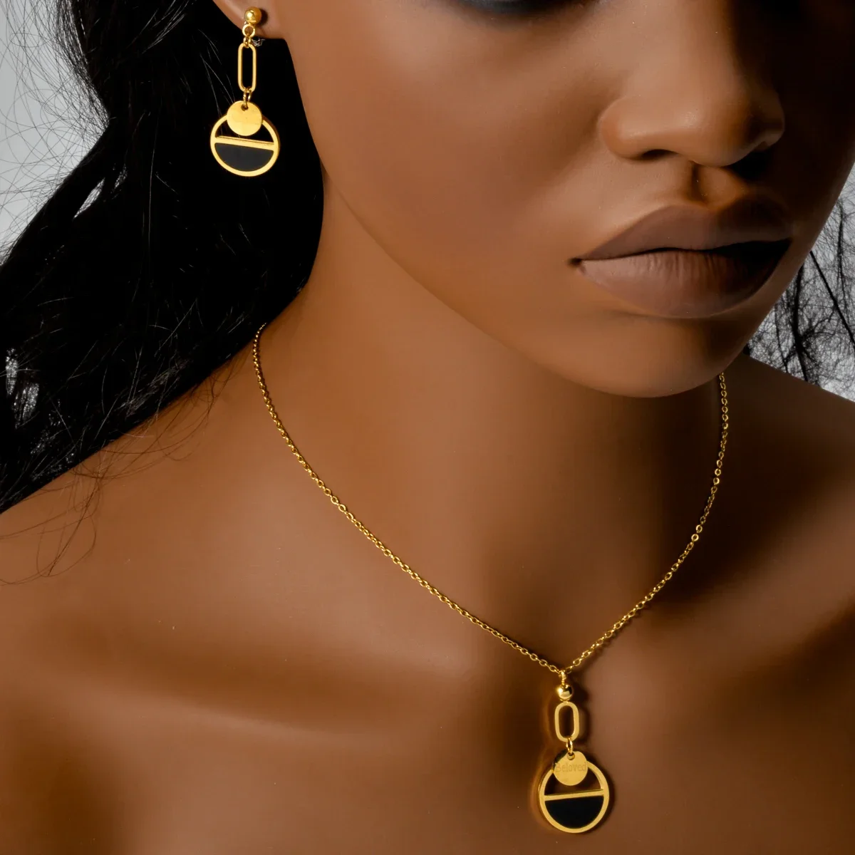 Items Women Earrings Italian Necklace Earring Gift Sets 18k Gold Plated Pendant Friendship Party Love Jewelry