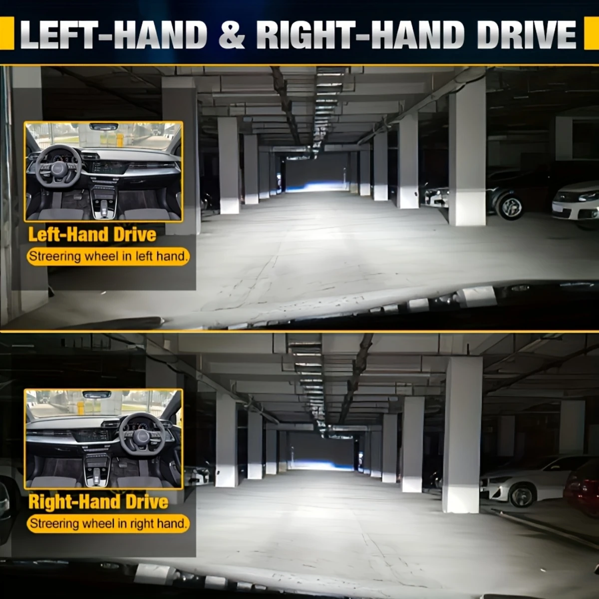 H4 LED Headlight Bulbs Super Bright Car Headlight Bulbs 2PCS 6000K LED Projector Lens Hi Lo Beam Integrated Laser LHD 12V 24v