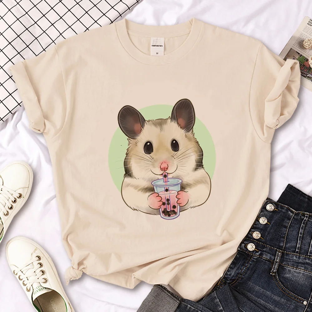 Hamster t shirt women Japanese anime top girl anime clothing