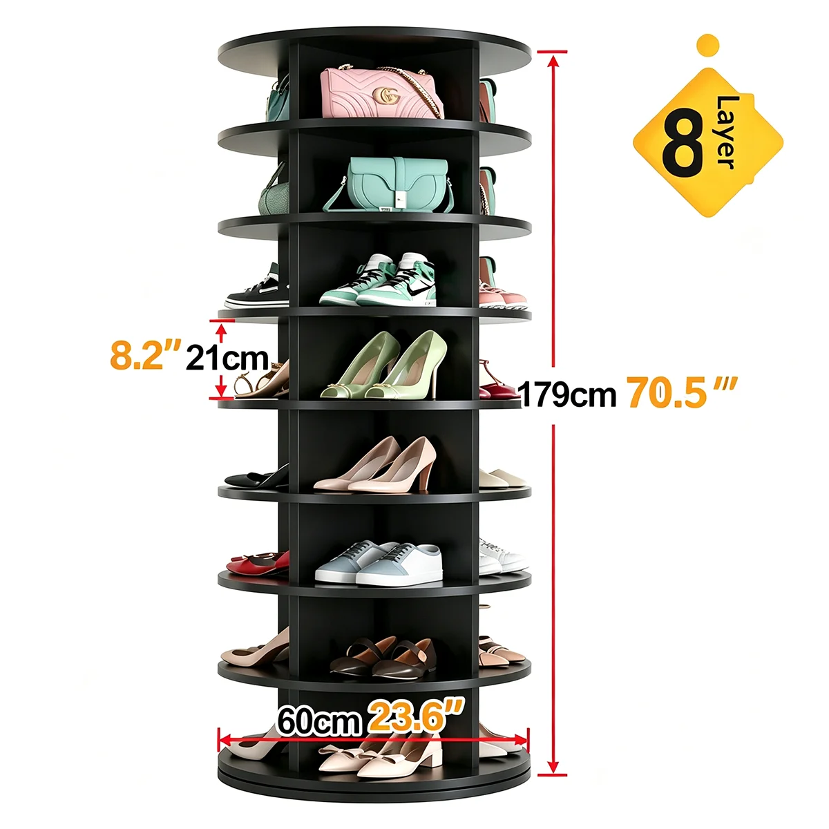 Home Gym China - 360 Rotating Modern Shoe Rack Multi-Tier