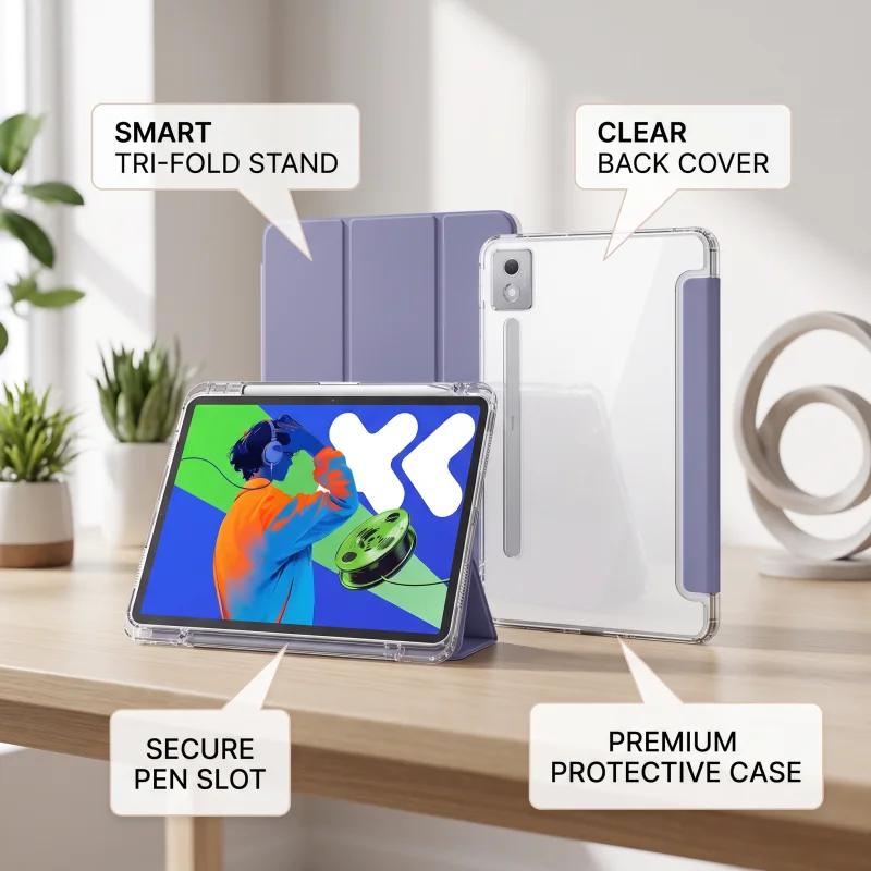 For Lenovo Xiaoxin Pad Pro 12.7 Case 2025 with Pen Slot TB373FU Fold Stand Smart Cover Idea Tab Pro 12.7