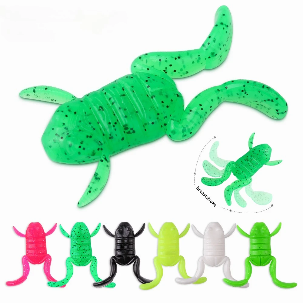 Kick-tail frog 4g 10g Surface Soft Bait Water Walking Frog Silicone Realistic Lure Frog 5pcs/Set